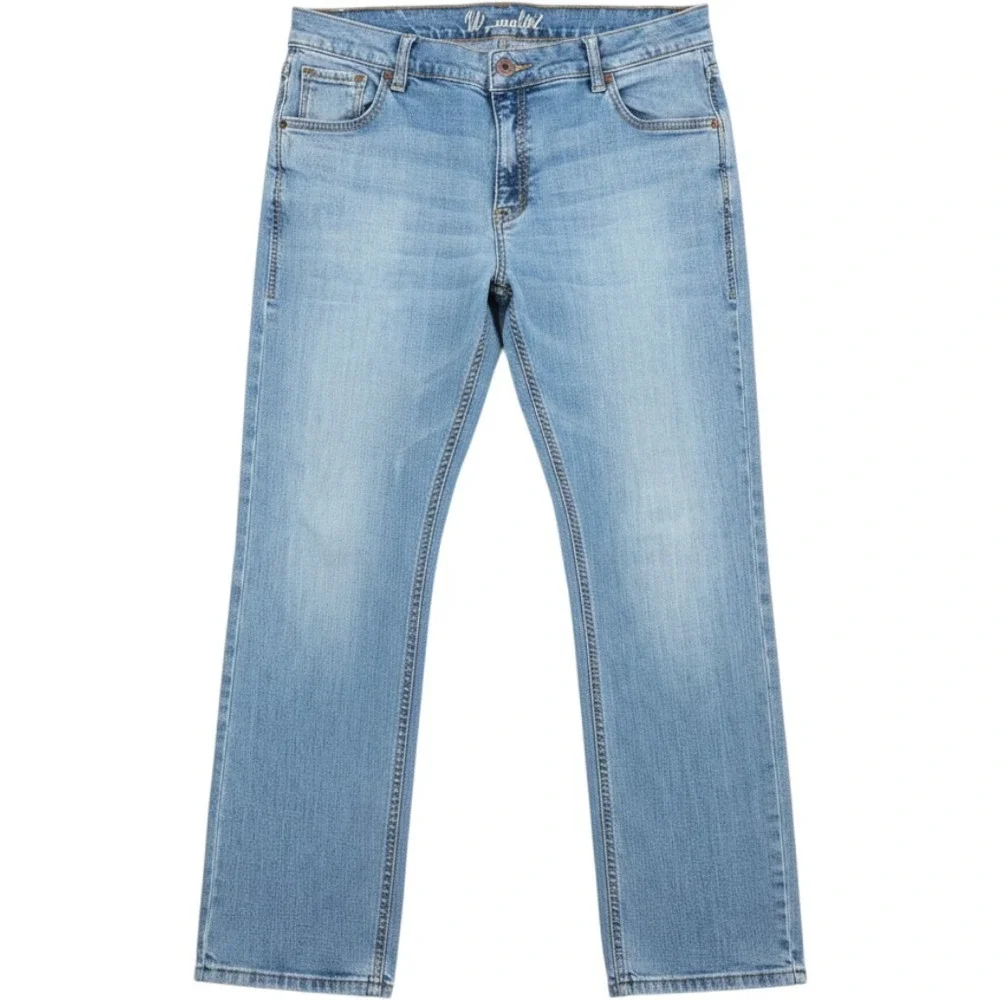 Wrangler Retro Slim Straight Mens Light Wash Stretch Denim Jeans 38x32 88MWZGB
